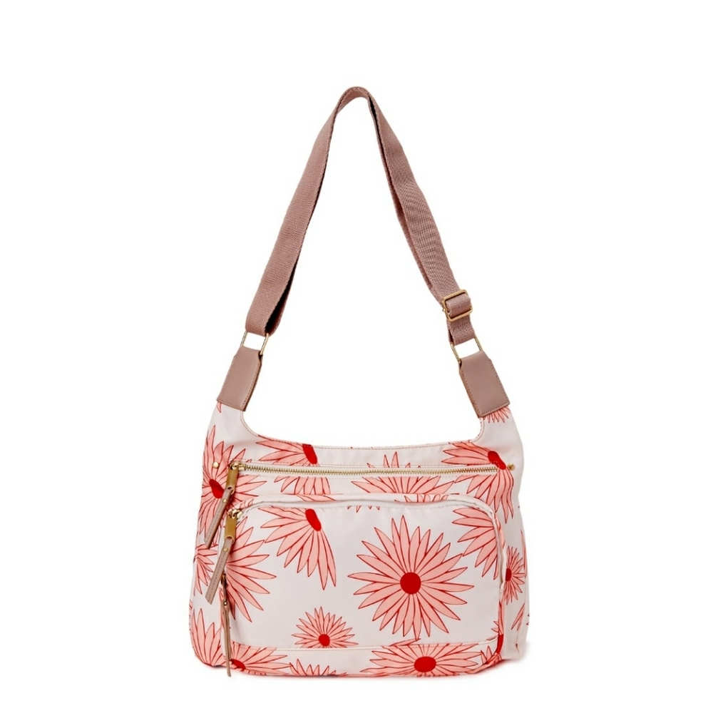 Time and tru women's nylon floral  crossbody